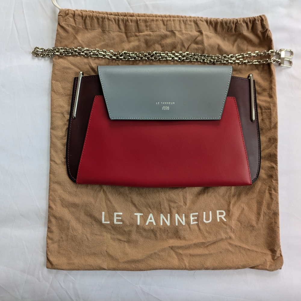 Le Tanneur Original Red and Light Blue  Women's Shoulder Bag